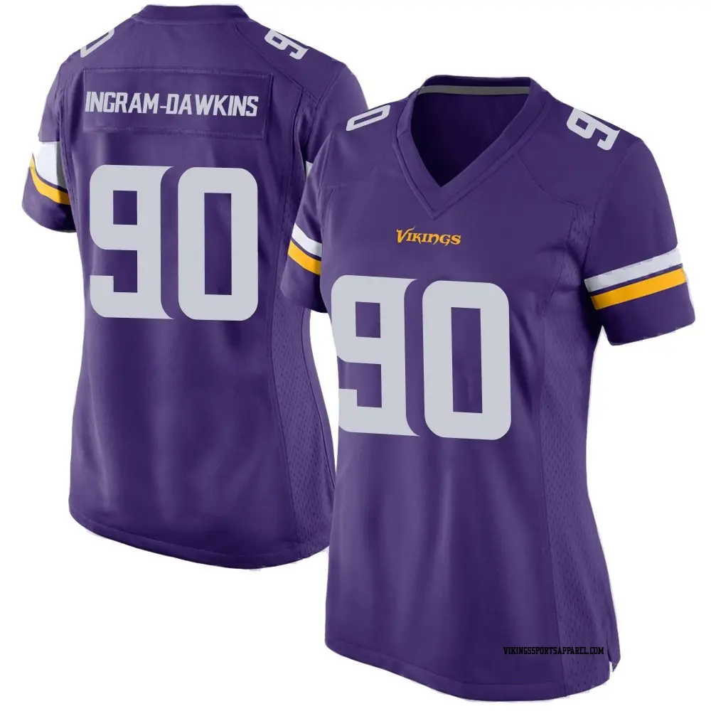 Game Purple Women's Tyrion Ingram-Dawkins Minnesota Vikings Team Color Jersey