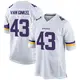 Game White Youth Andrew Van Ginkel Minnesota Vikings Jersey