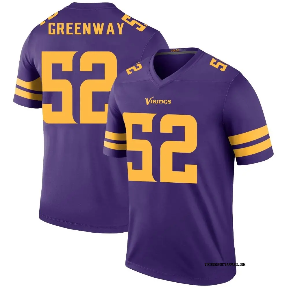 Legend Purple Men s Chad Greenway Minnesota Vikings Color Rush Jersey Vikings Store