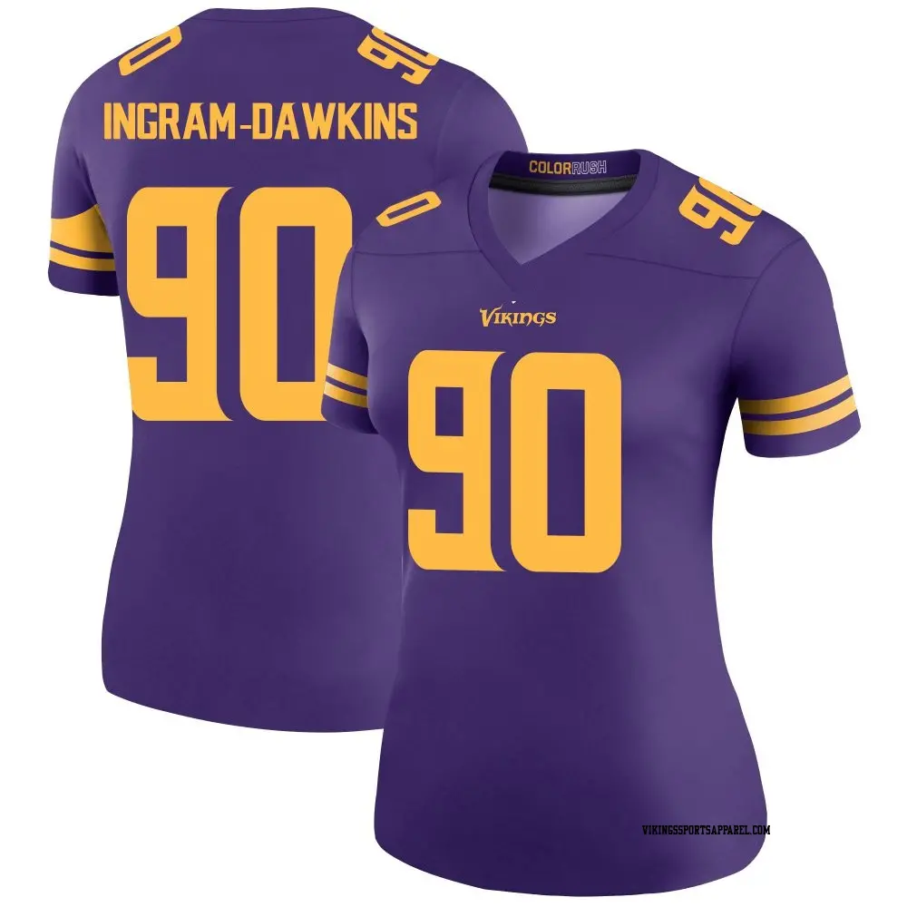 Legend Purple Women's Tyrion Ingram-Dawkins Minnesota Vikings Color Rush Jersey