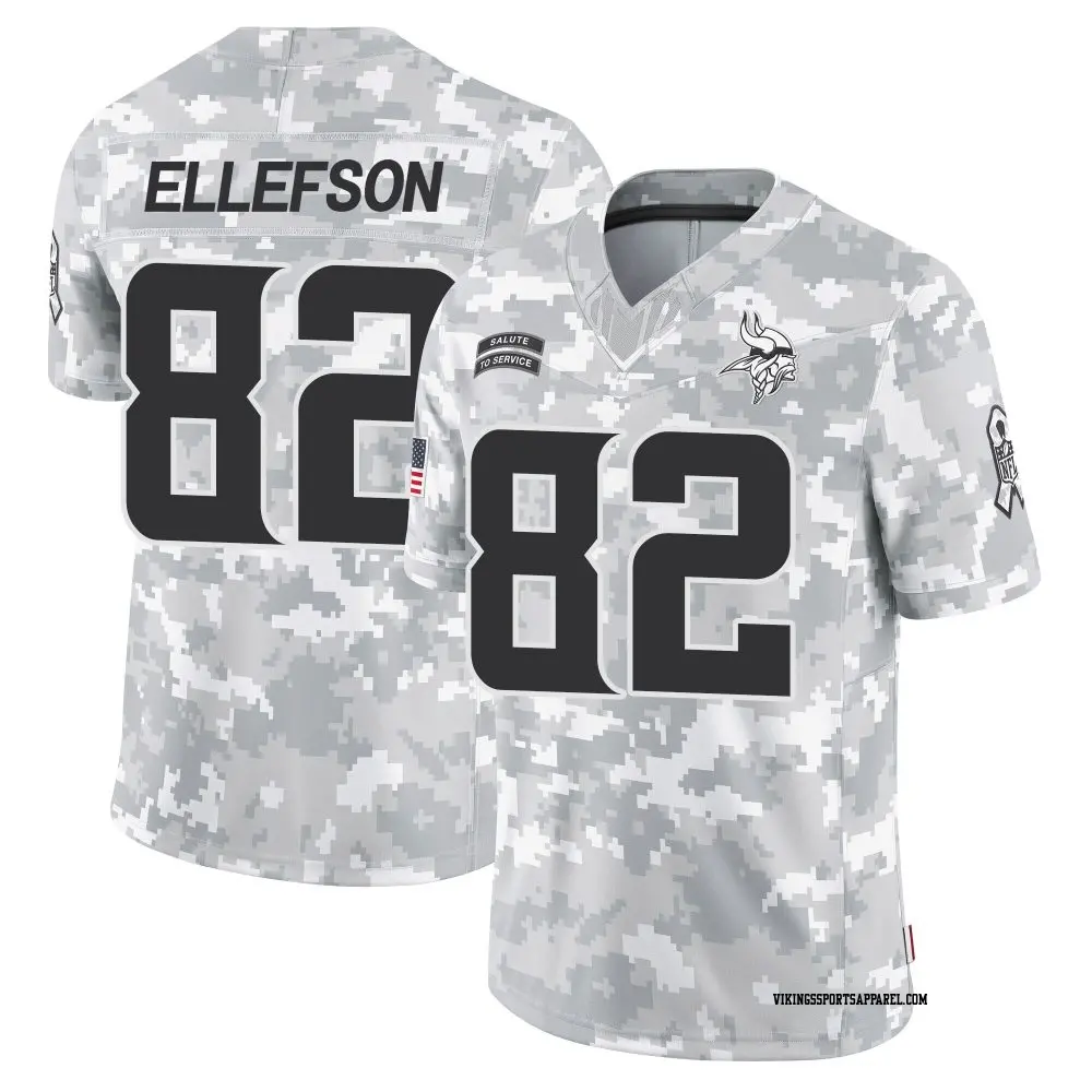 Limited Arctic Camo Men's Ben Ellefson Minnesota Vikings 2024 Salute to Service Jersey