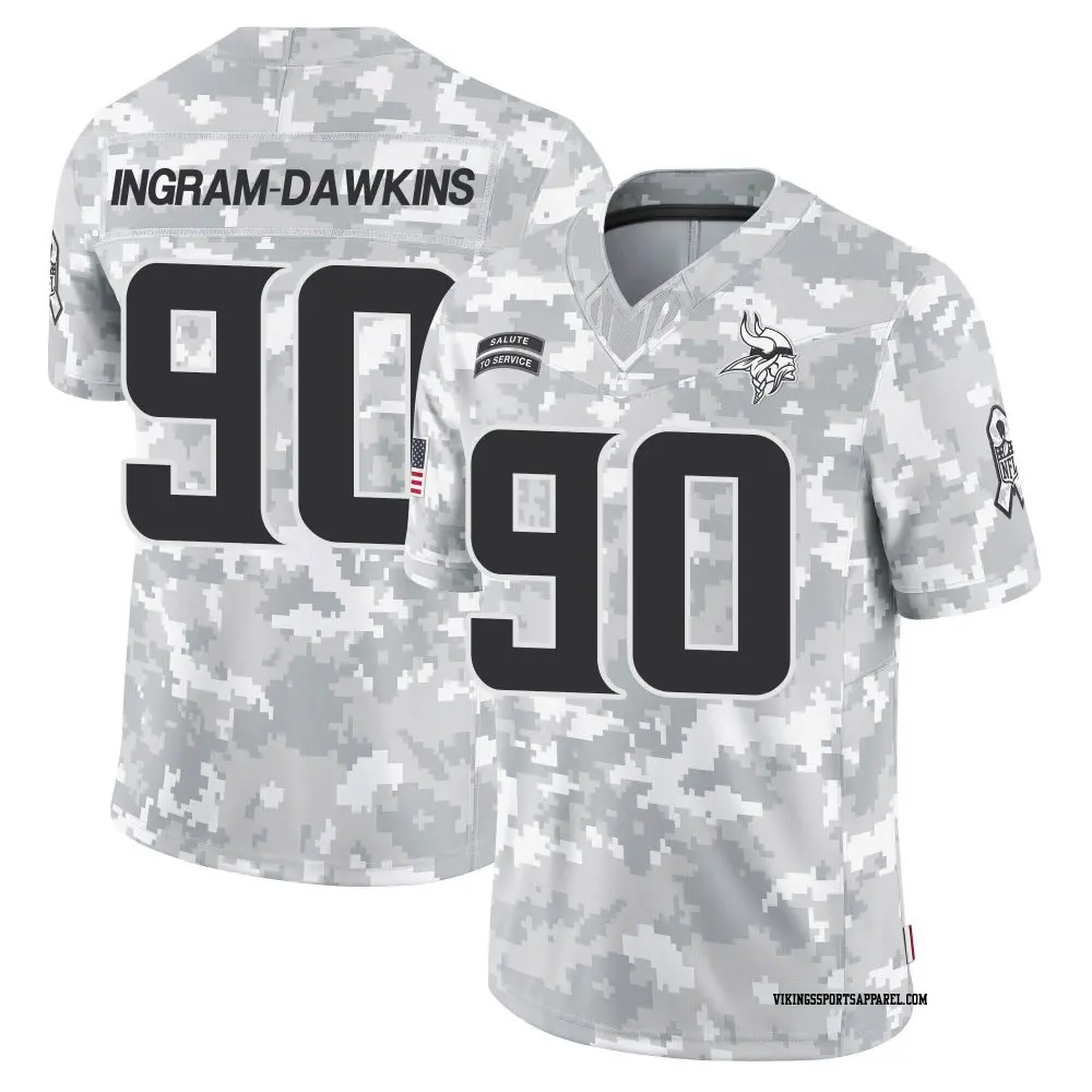 Limited Arctic Camo Men's Tyrion Ingram-Dawkins Minnesota Vikings 2024 Salute to Service Jersey