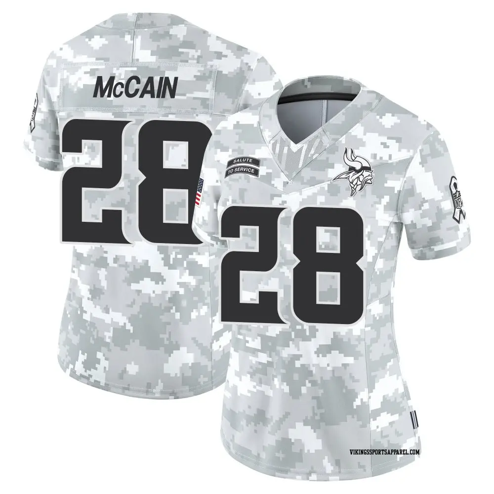 Limited Arctic Camo Women's Bobby McCain Minnesota Vikings 2024 Salute to Service Jersey