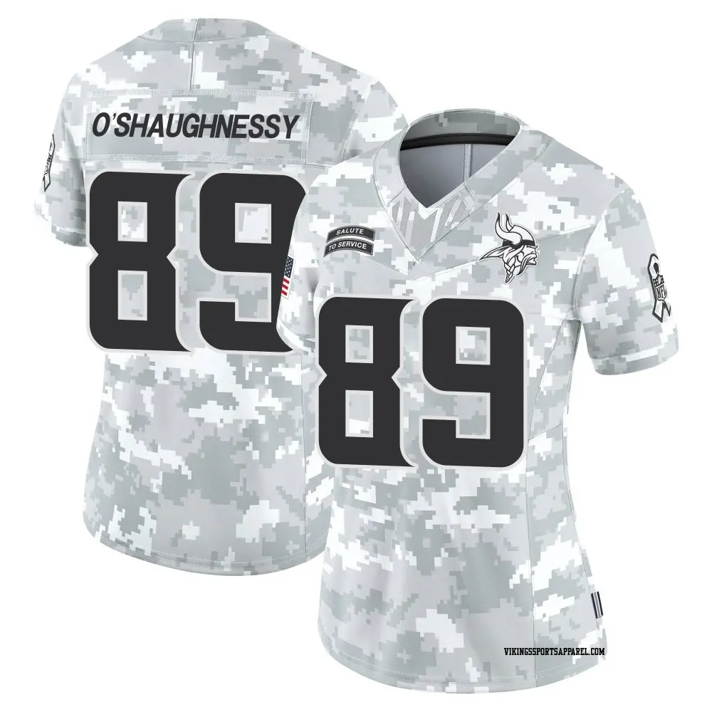 Limited Arctic Camo Women's James O'Shaughnessy Minnesota Vikings 2024 Salute to Service Jersey