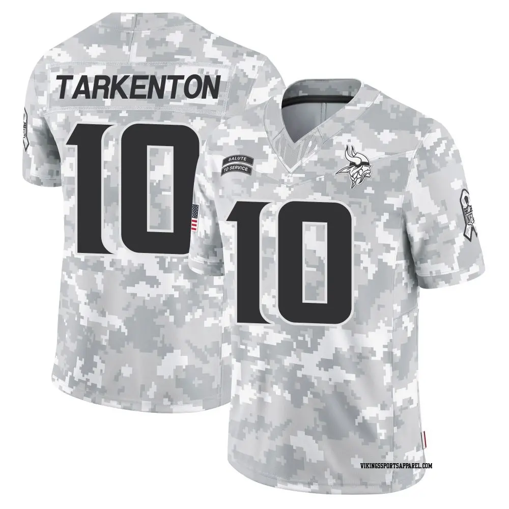 Limited Arctic Camo Youth Fran Tarkenton Minnesota Vikings 2024 Salute to Service Jersey